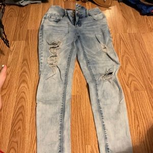 Boom Boom Jeans Distressed Button Up Jeans